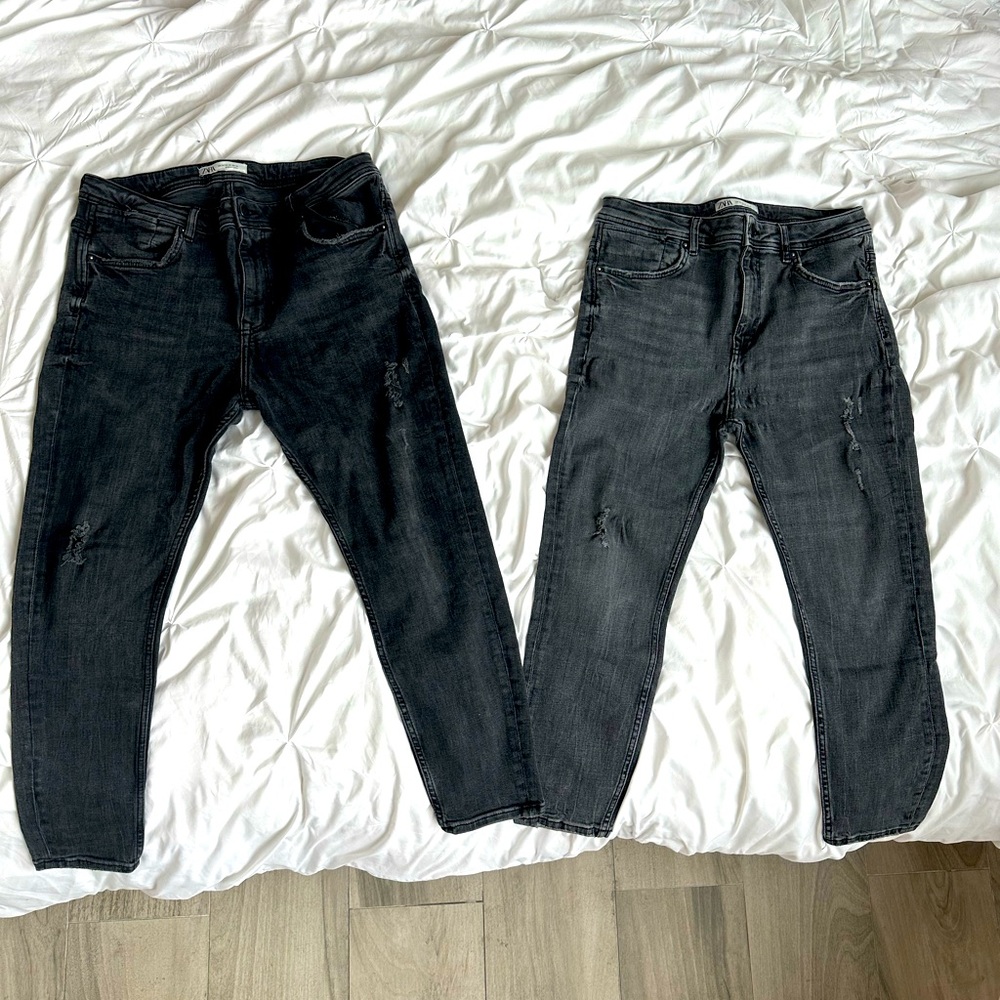 SELLING MY ENTIRE CLOSET #2: Two pairs of Zara black / dark gray jeans.